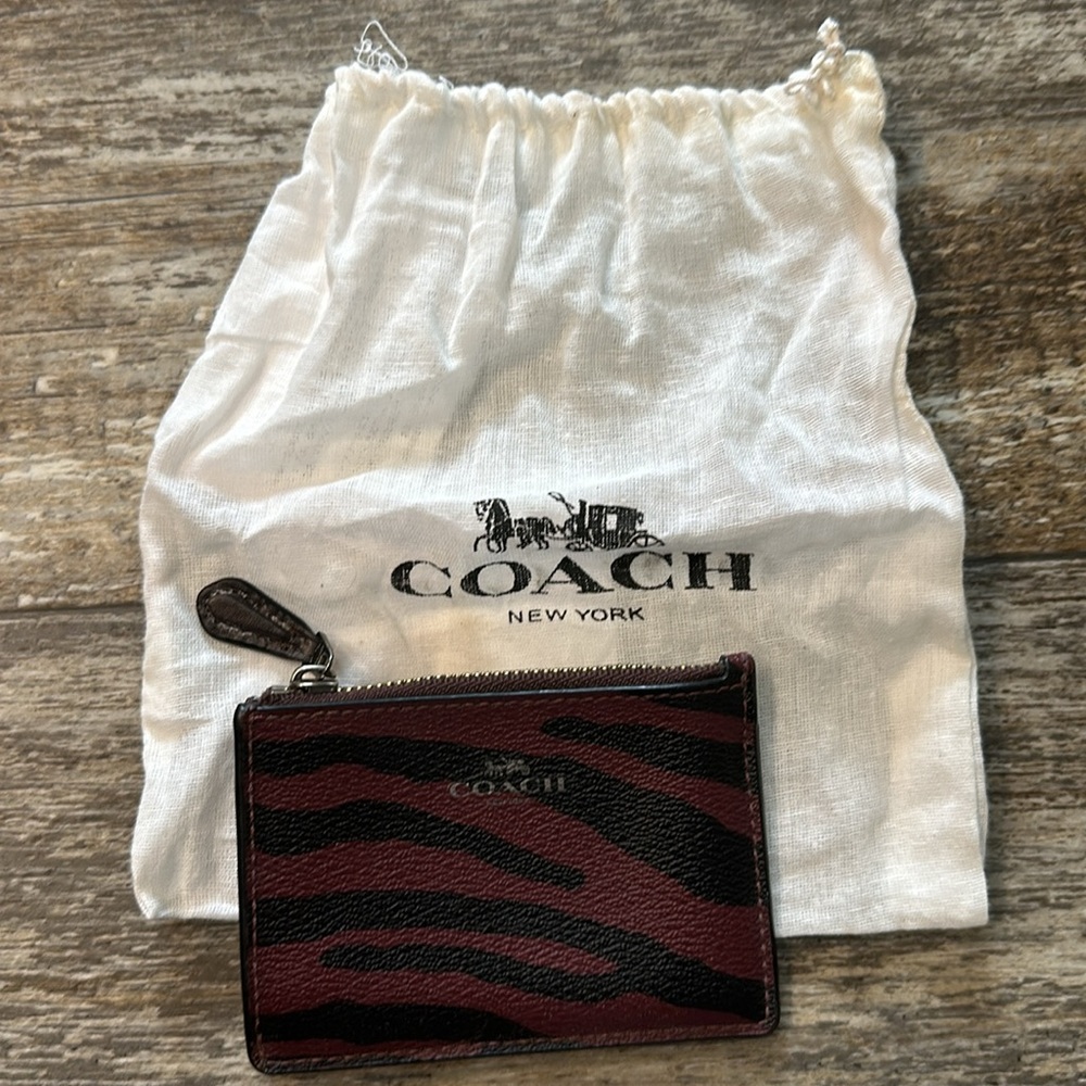 Coach Zebra Print Card Holder